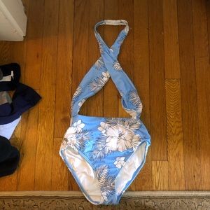 Urban outfitters blue one piece.